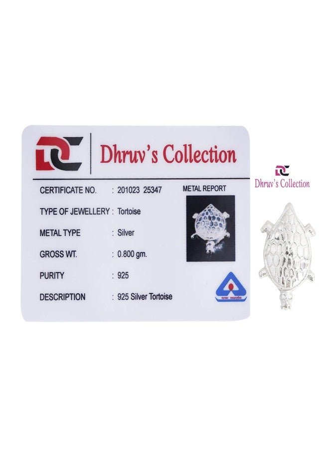 DHRUVS COLLECTION مجموعة دروفس: تمثال سلحفاة خفيف الوزن من الفضة عيار 925، مناسب لمعبد المنزل، تمثال إلهي لغرفة الصلاة، هدية لجلب الحظ السعيد - Image 4